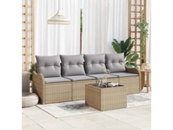 Vidaxl Conjunto De Sofá De Jardim 5 Unid. 4-número De Lugares
