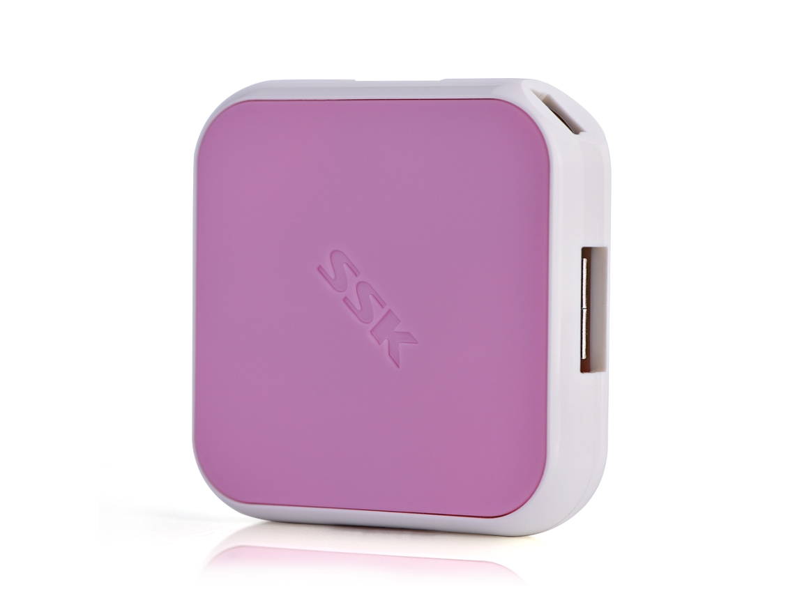 Hub Usb De 4 Portas Expansão Transmissão De Alta Velocidade Marca Autorizada Ssk Shu 029 Rosa