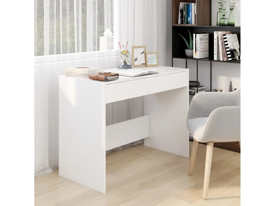 Vidaxl Secretária 101x50x76,5 Cm Derivados De Madeira Branco