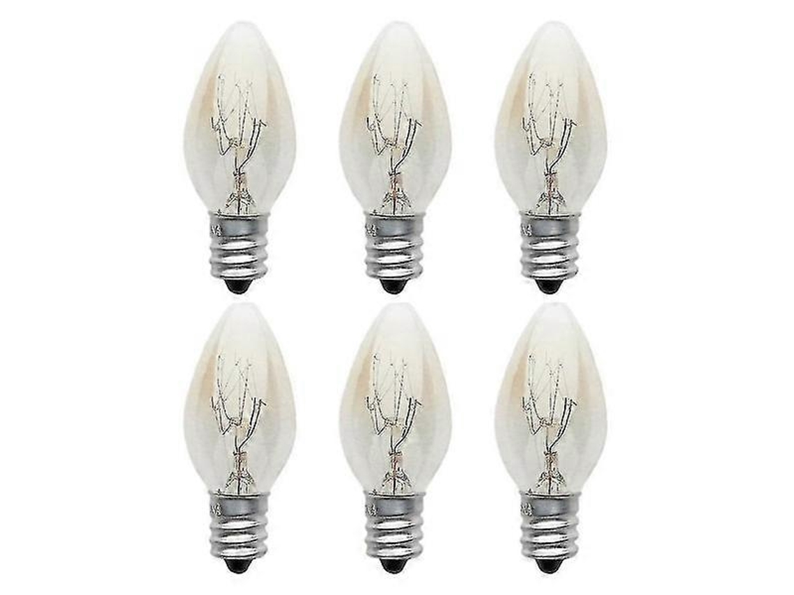 Rebe 10 Lâmpadas E12 220 240v 10w C7 Incandescentes Transparentes 2700k Luz Quente Filamento de Tungstênio para Lar Azul Marino