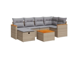 Garden Sofa Set, Garden Sofa Sets Vidaxl Bege Rattan / Vime (n/a)