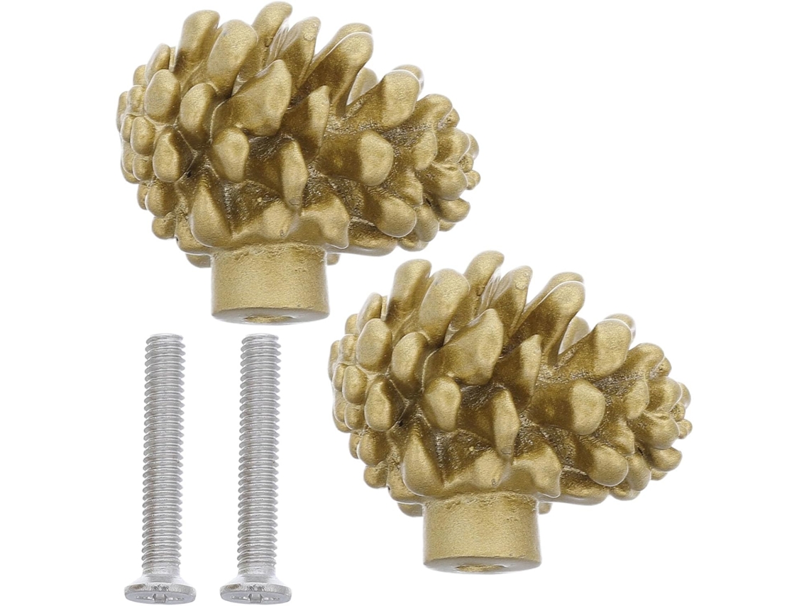 Puxadores Lurrose 2em Latão Para Cômoda Design Moderno Clássico Vintage Com Abacaxi Armários De Cozinha Gavetas Banheiro
