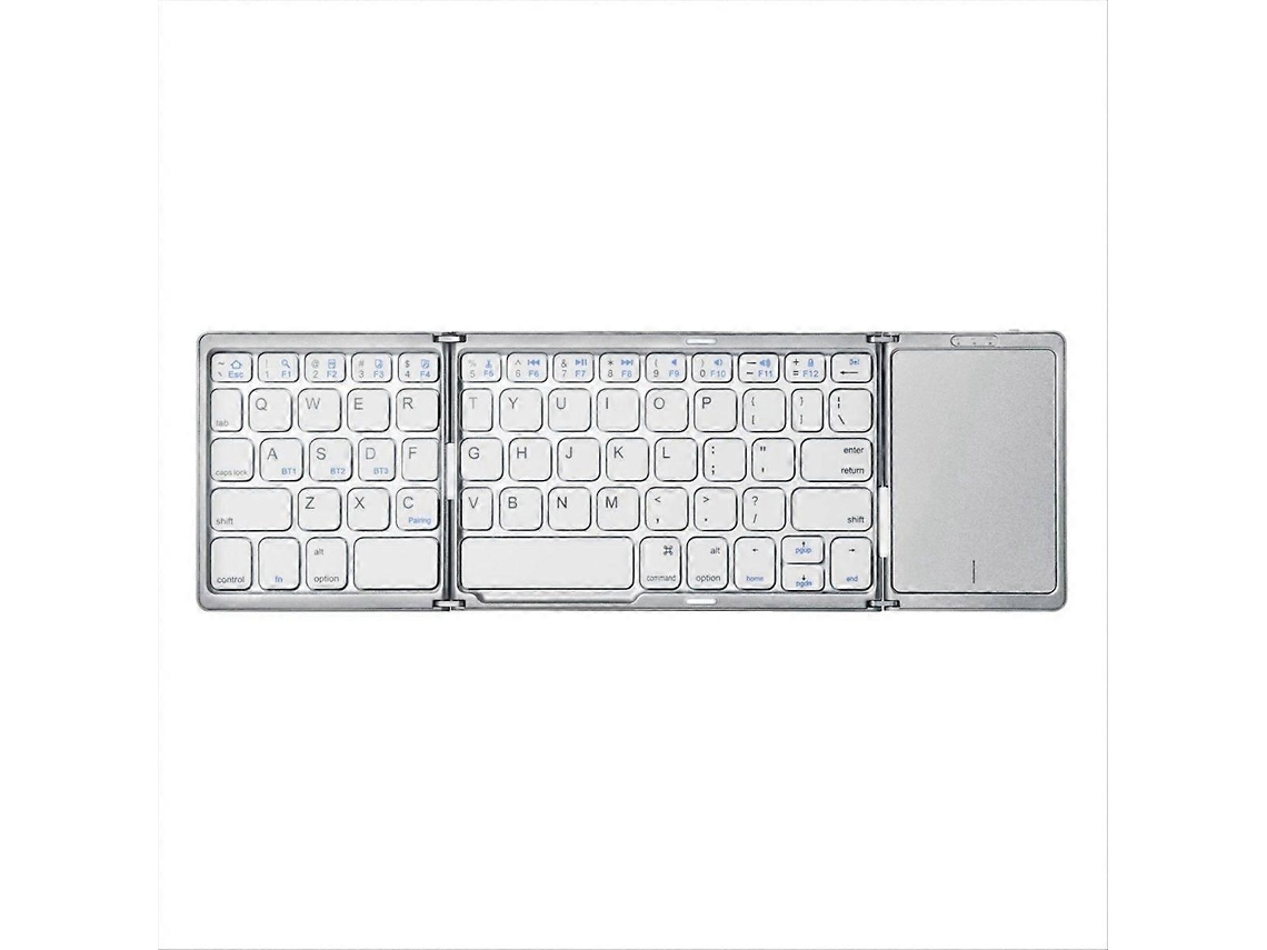 Teclado Dobrável B089t Com Trackpad Para Ios E, Prata Nostalgia88
