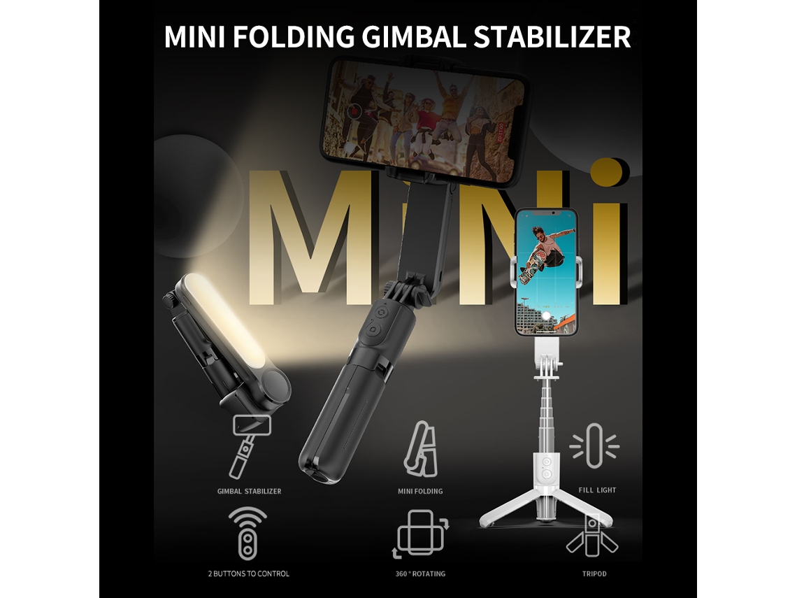 Estabilizador De Gimbal Portátil Para Celular (modo Início, Luz De Preenchimento)