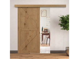 Kit De Porta Deslizante Marrom Em Aço, 200x3,05cm, Suporta Até 75kg, Para Espessura De 35 A 45mm.