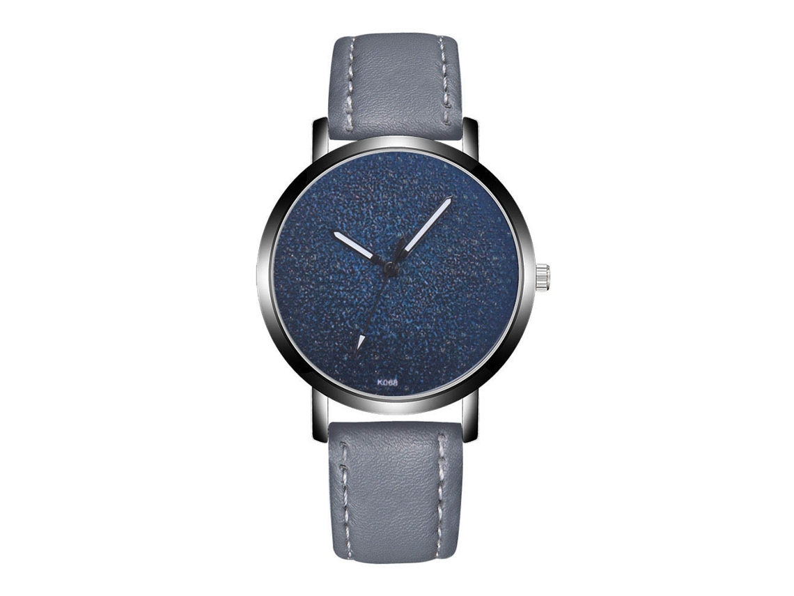 Reloj De Pulsera Para Hombre De Cuero Moda Dial Redondo Reloj De Cuarzo Gris