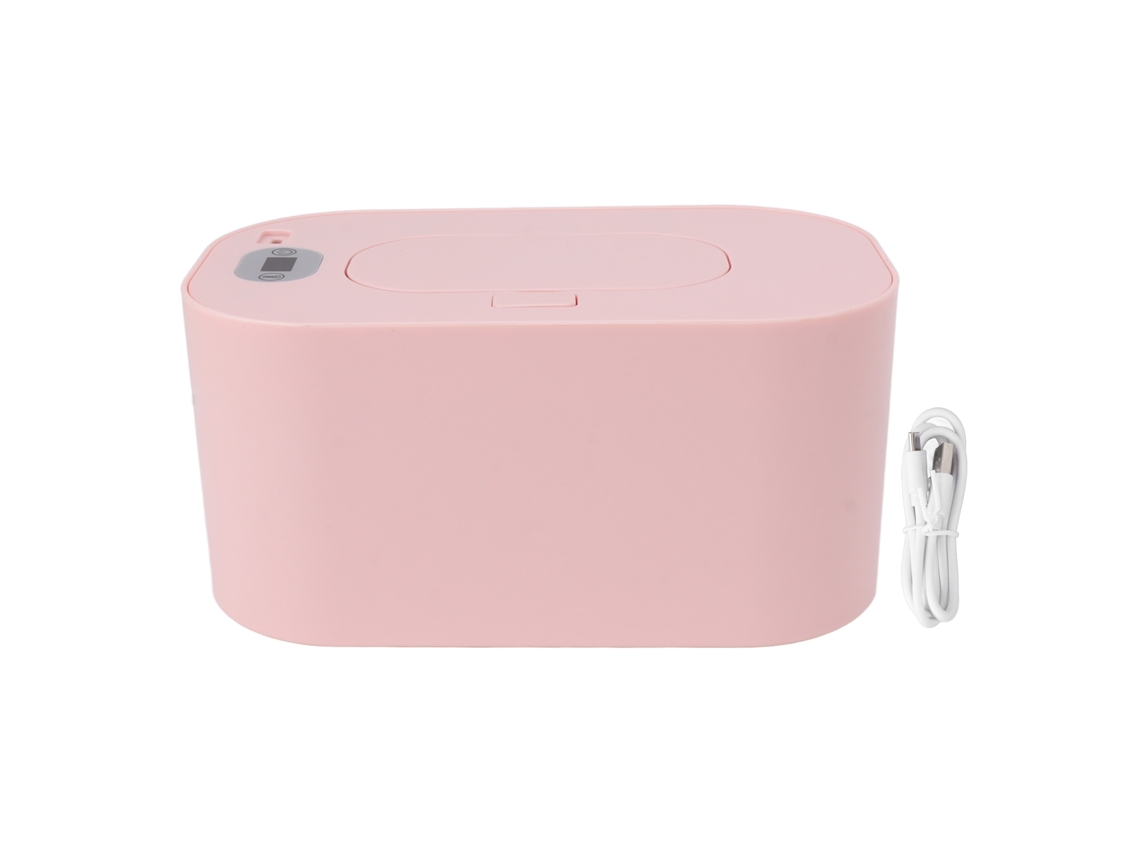 Aquecedor de Toalhas Bebê Usb com Temperatura Ajustável 40 60°c Dispenser Portátil Rosa 5v