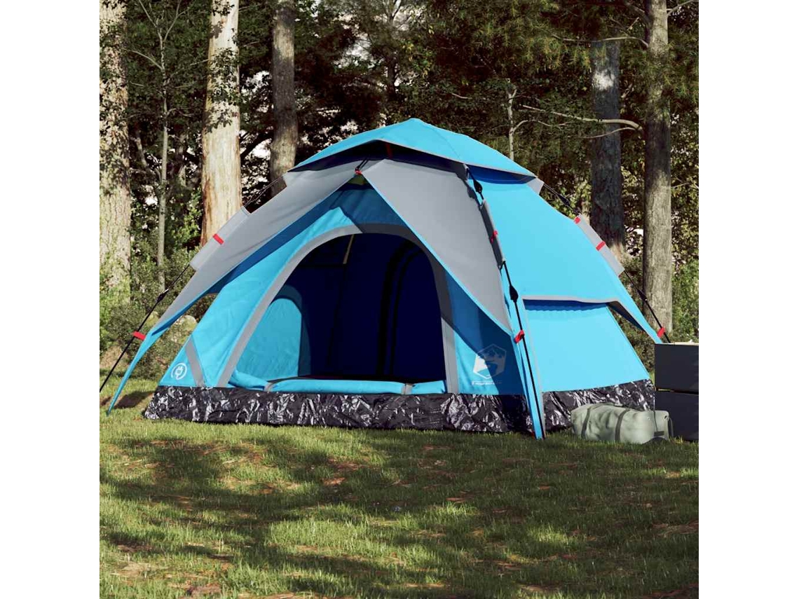 Tenda De Campismo Cúpula Para 5 Pessoas Libertação Rápida Azul