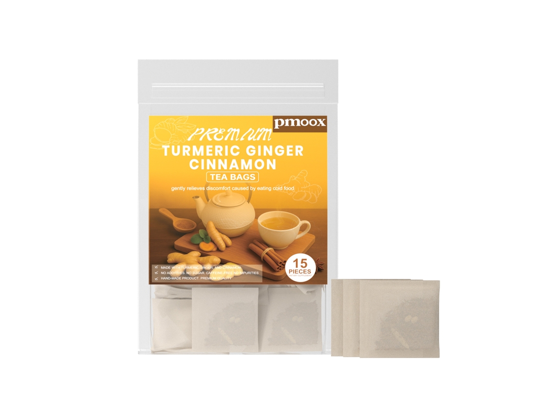 Chá Pmoox de Curcumina e Canela da LAXISCREED, Bebida Diária para Saúde e Vitalidade