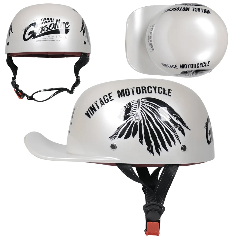 (m) Capacete Retrô De Motocicleta, Boné De Beisebol