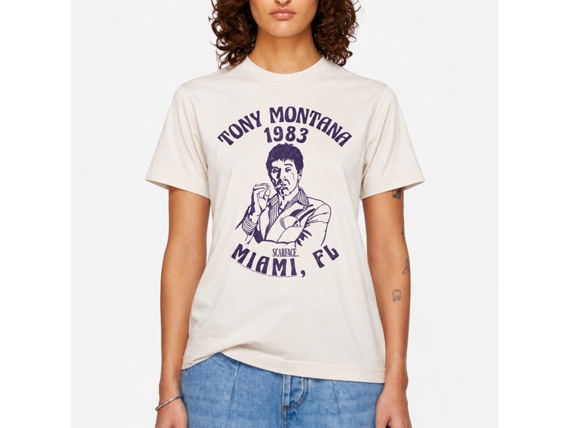 Rockinstone Scarface Movie Miami 83 Solid Natural Adult T-shirt Size:xl