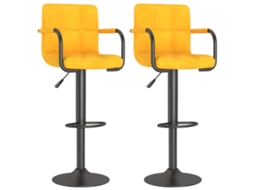 Bancos de Bar 2 Pcs Veludo Amarelo Mostarda MAISON EXCLUSIVE