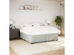Vidaxl Estrutura De Cama Sem Colchão 200x200 Cm Veludo Cinzento-claro