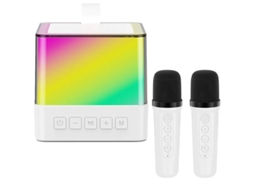 Mini Máquina De Karaokê Para Crianças E Adultos Conjunto Portátil De Alto Falante De Karaokê Bluetooth Com 2 Microfones Sem Fio E Luzes Rg Yizhood