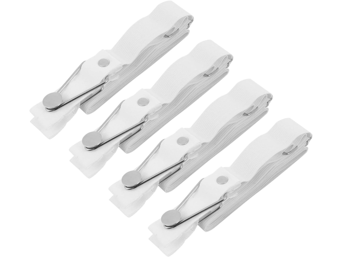 Conjunto de 4 Prendedores Ajustáveis para Lençóis, Feitos Material Grosso, Elástico e Colchas, CHABERLU