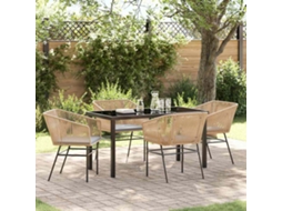 Vidaxl Conjunto de Jantar para Jardim com Almofada 5 Pcs Castanho