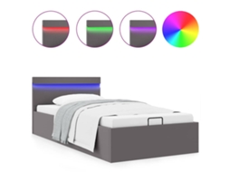 Bed Frame, Bed Frames Vidaxl Cinzeto Couro Artificial (90 X 200 Cm)