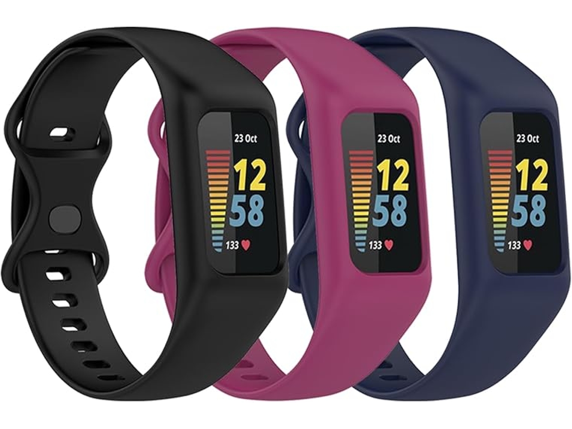 Conjunto de 3 Pulseiras Silicone HEXINYIGJLY para Fitbit Charge 6/5/4/3/3se