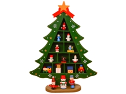 Laxiscreed Árvore De Natal De Madeira Para Secretária, Decoração Verde E Presente De Natal Para Crianças