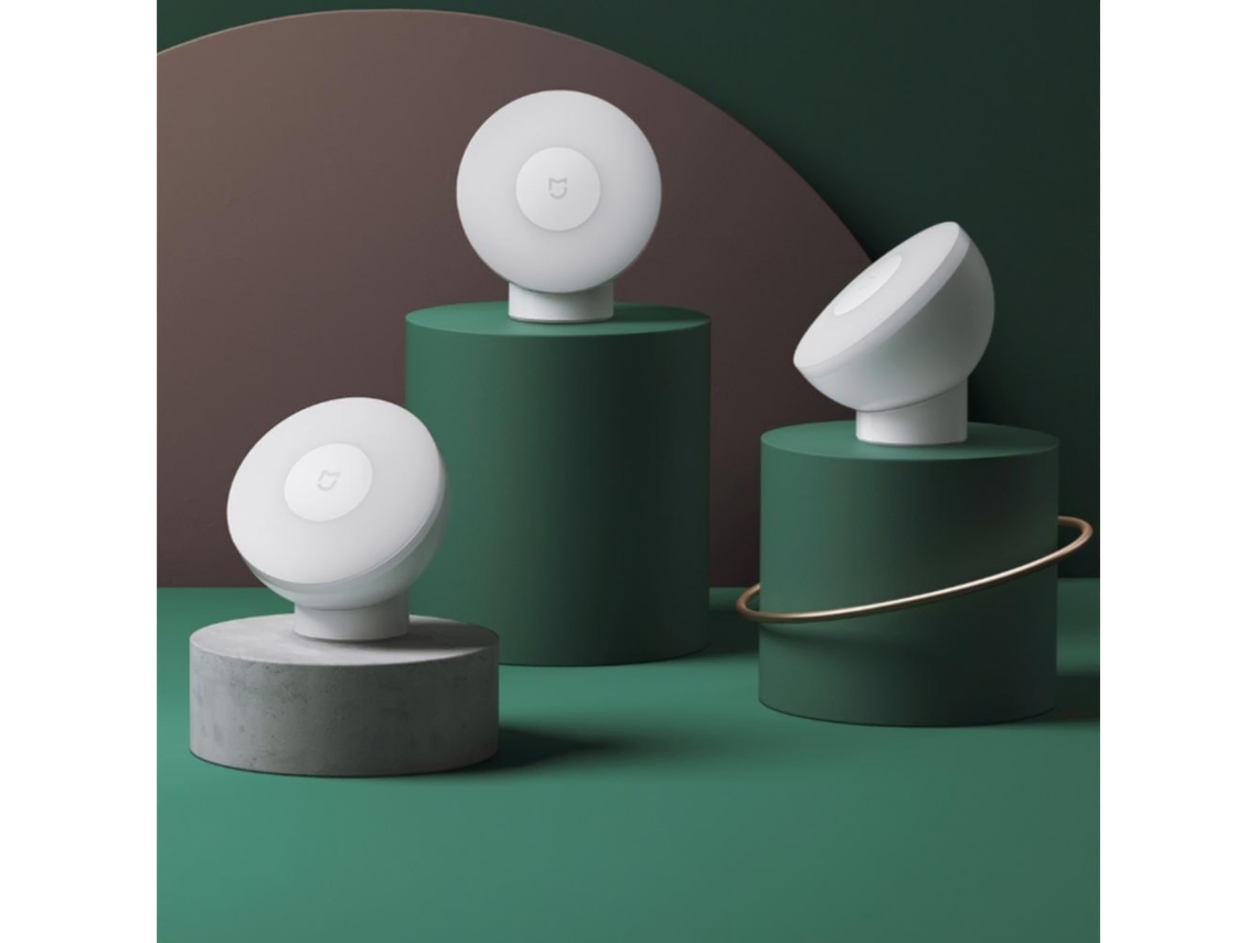 Luz Noturna Xiaomi Mijia 2 com Sensor Infravermelho 360° Rotação 3 Unidades