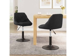 Vidaxl Cadeiras De Jantar Giratórias 2 Pcs Veludo Preto