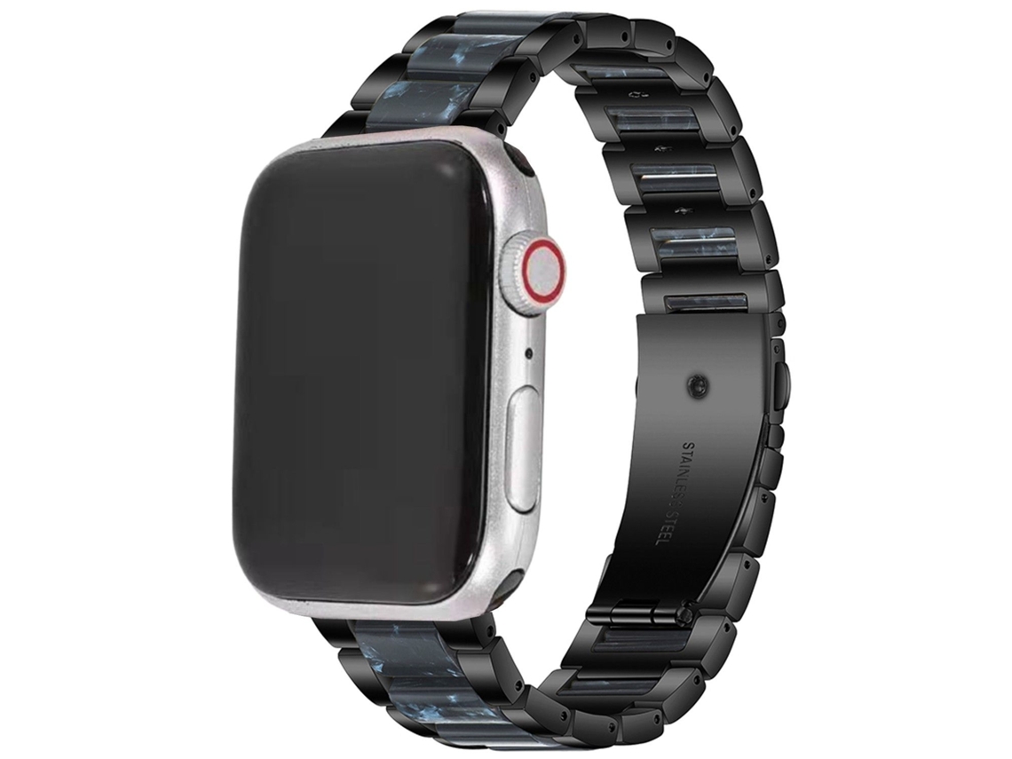 Bracelete de Aço com Resina para Apple Watch Series 5 44mm Safira