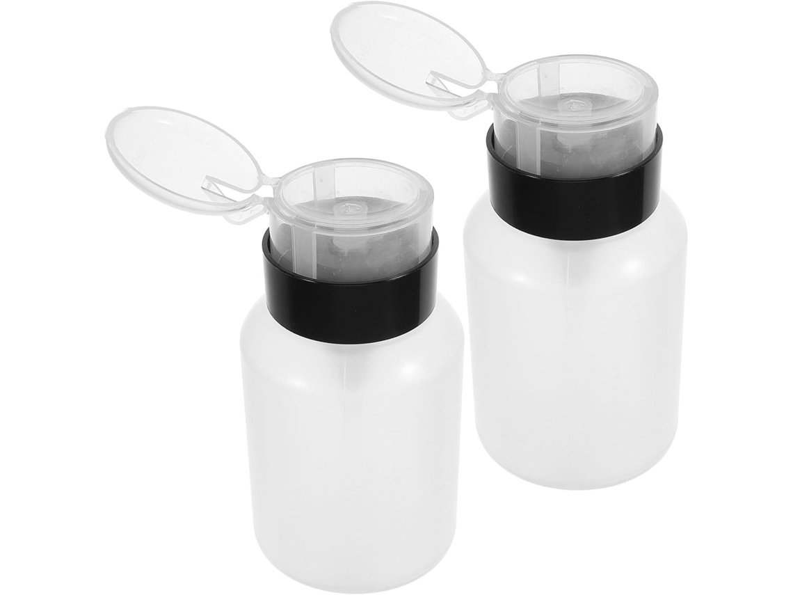 Conjunto de 2 Dispensadores de Esmalte em Plástico Transparente com Bomba Dosadora de 150ml