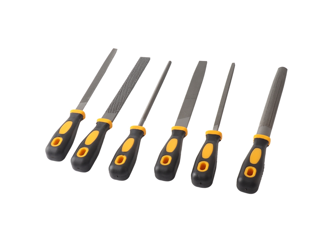 Conjunto De 6 Lixas De Madeira 8 Polegadas Aço Carbono Alto Para Carpintaria Metal Vidro Cerâmica