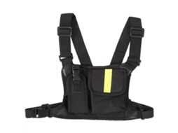 Harness De Peito Amarelo Brilhante Com Mochila Frontal E Estojo Para Rádio Walkie Talkie