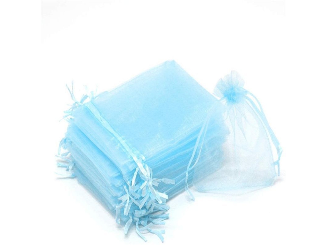 2026 100 Bolsas de Proteção para Frutas e Verduras Anti avispa e Ave com Malha Arejada Reutilizáveis Jardim Azul 7x9cm