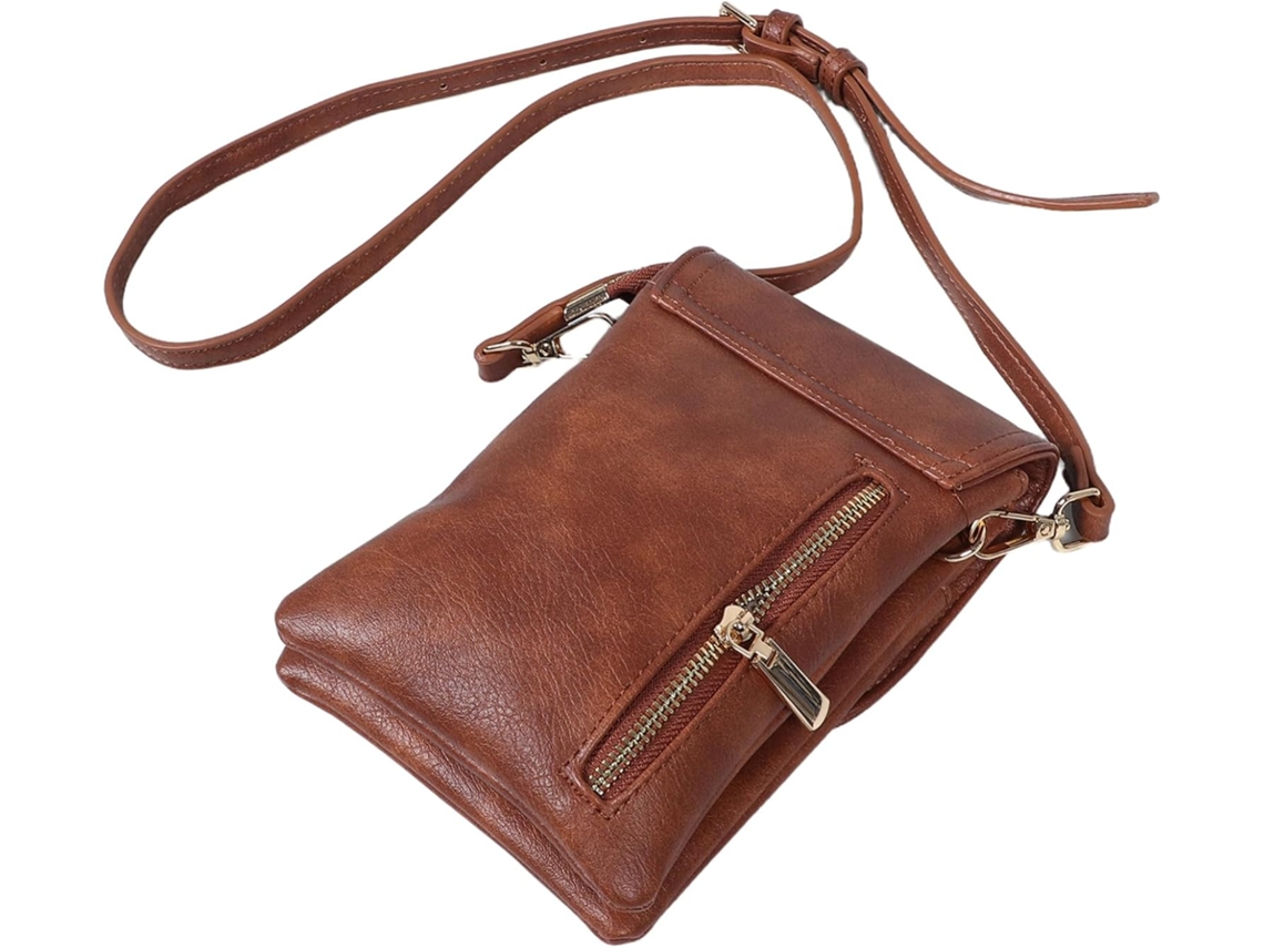 Bolsa De Ombro Feminina Pequena Em Couro Pu Com Compartimento Para Celular E Cartões, Ideal Para Trabalho E Lazer.