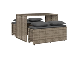 Jantar Set 3 Pcs for Garden with Almofadões Vime Pe Cinza MAISON EXCLUSIVE (3 pcs)