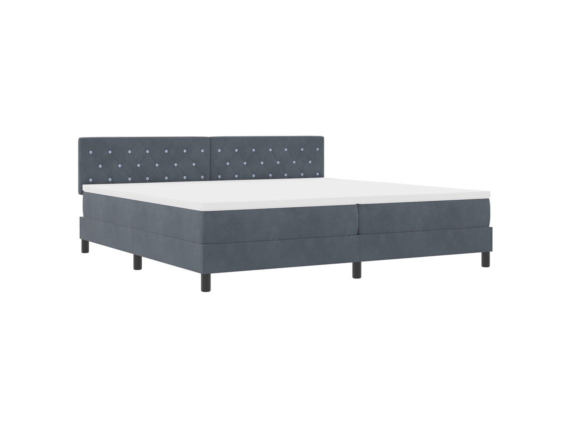 Estrutura De Cama De Veludo Luxuosa Com Estofamento Vidaxl Cinzento Fabric (200 X 200 Cm)