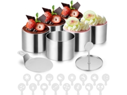 8 Aneis Sobremesa Aco Inox 7,5cm com Tampa Base e 16 Esteceis ZYBLSSBB