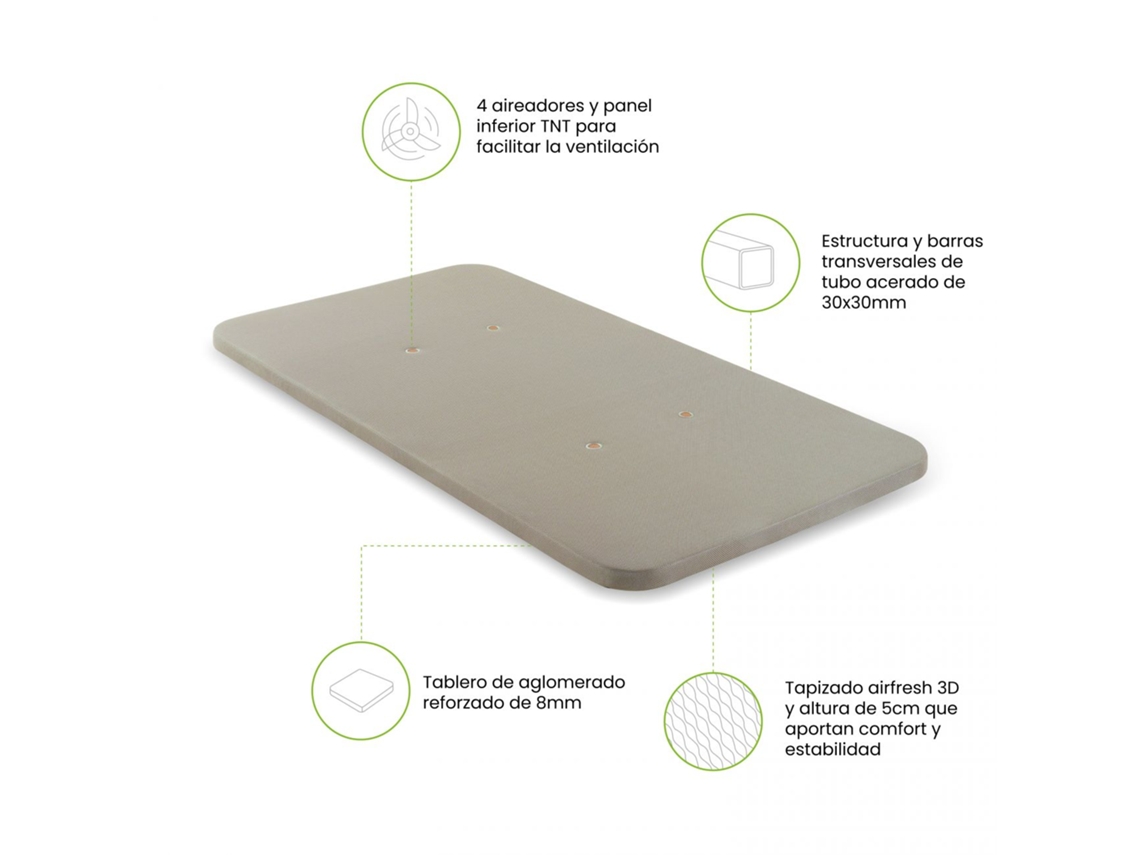Base Tapizada Air Bege 90x190 cm