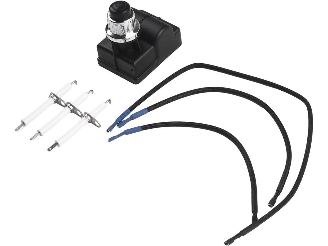 Interruptor De Ignição 4 Em 1 Da Grill, Kit De Eletrodo Com Botão De Pressão E 3 Fios