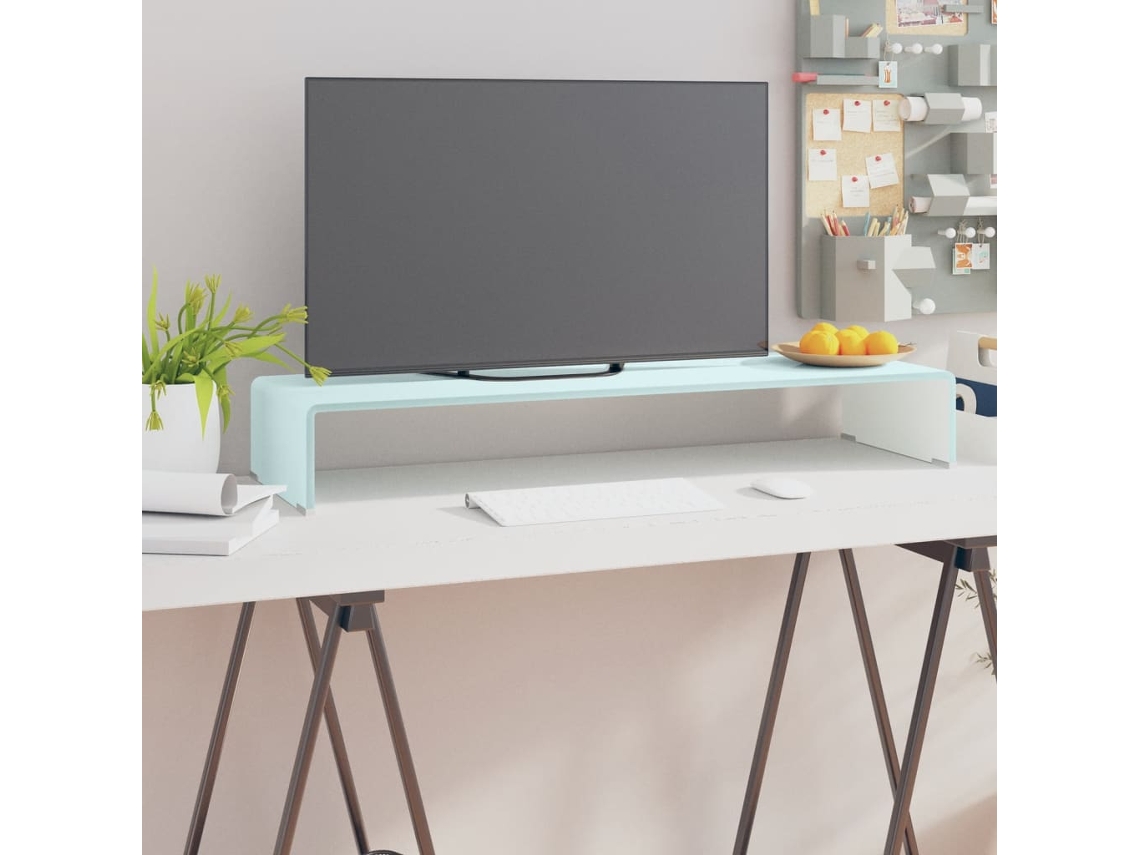 Vidaxl Suporte De Tv/monitores Em Vidro 90x30x13 Cm Verde
