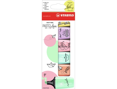 Marcador Fluorescente Pastel  Boss Mini Pack 6 Unidades