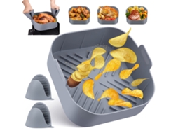 Forro De Silicone Reutilizável Para Fritadeira A Ar Com Luvas De Forno, Resistente Ao Calor E Fácil De Limpar