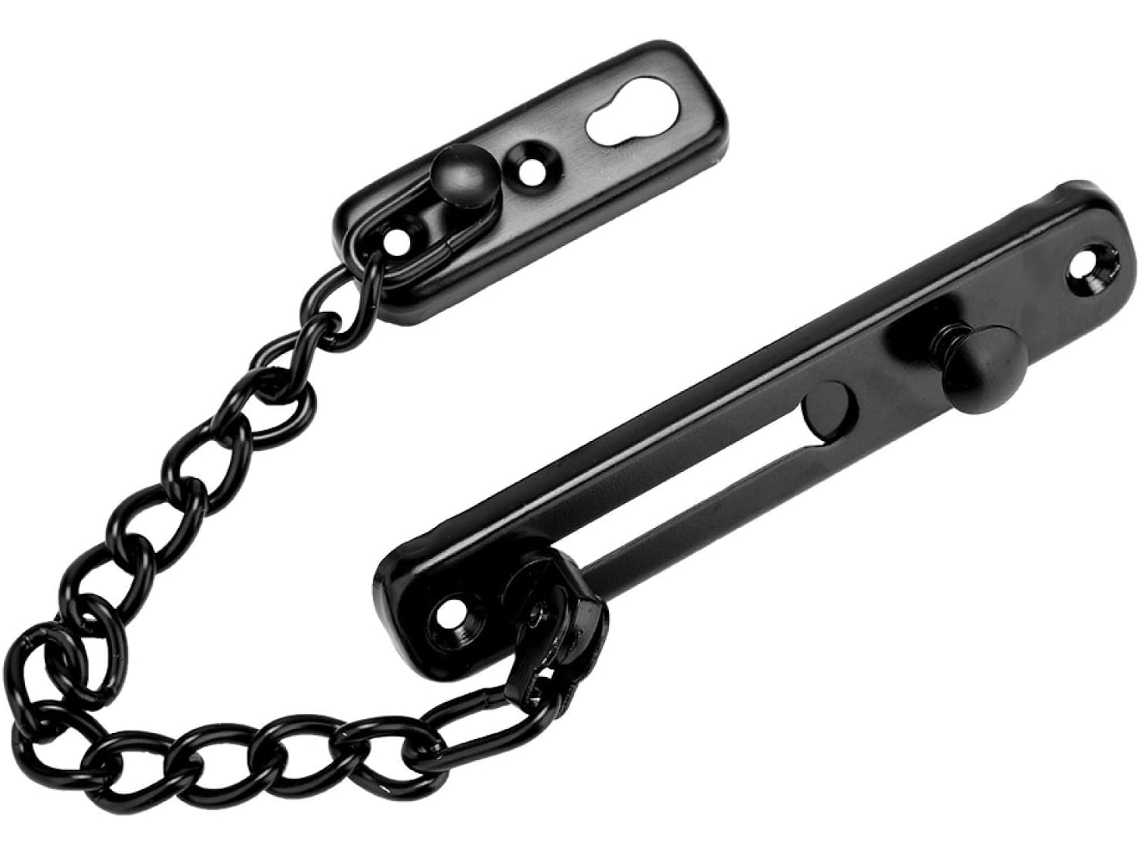 Corrente De Aço Inoxidável, Antifurto, Para Porta Interna Com Antifurto (preta)