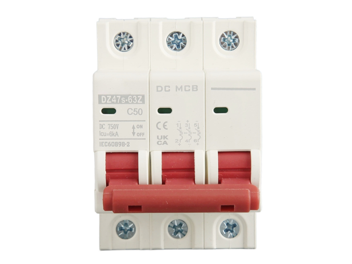 Disyuntor de Corriente Continua 3p Pequeño Práctico para Sistema Fotovoltaico Solar Dc750v 50a