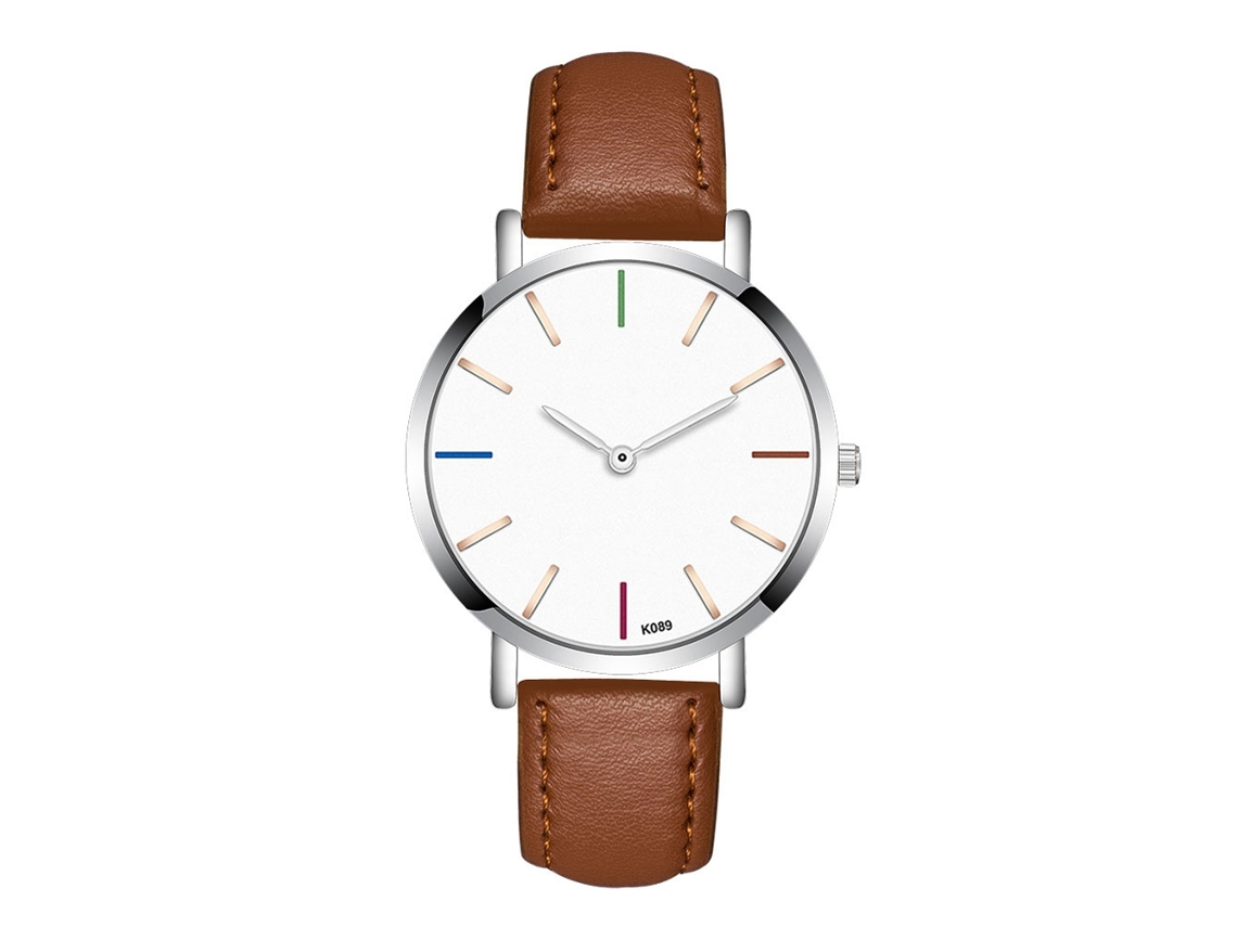 Relógio Masculino de Negócio Analógico de Quartzo com Display Redondo Fashionável Light Coffee
