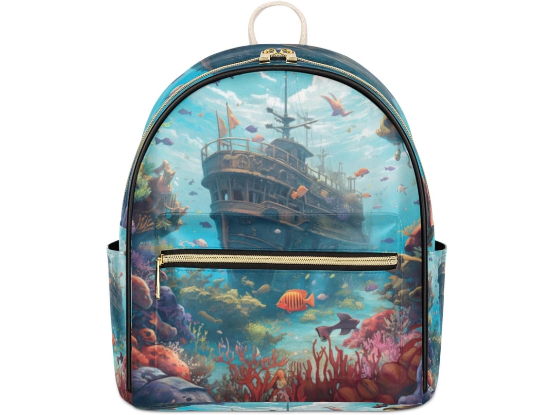 Mochila Tropicallife com estampa de barco subaquático