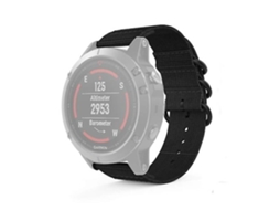 Pulseira Universal Garmin Fenix ​ ​ ​ ​ 3/ 5x De 26 Mm, Três Argolas, Nylon, Preta.