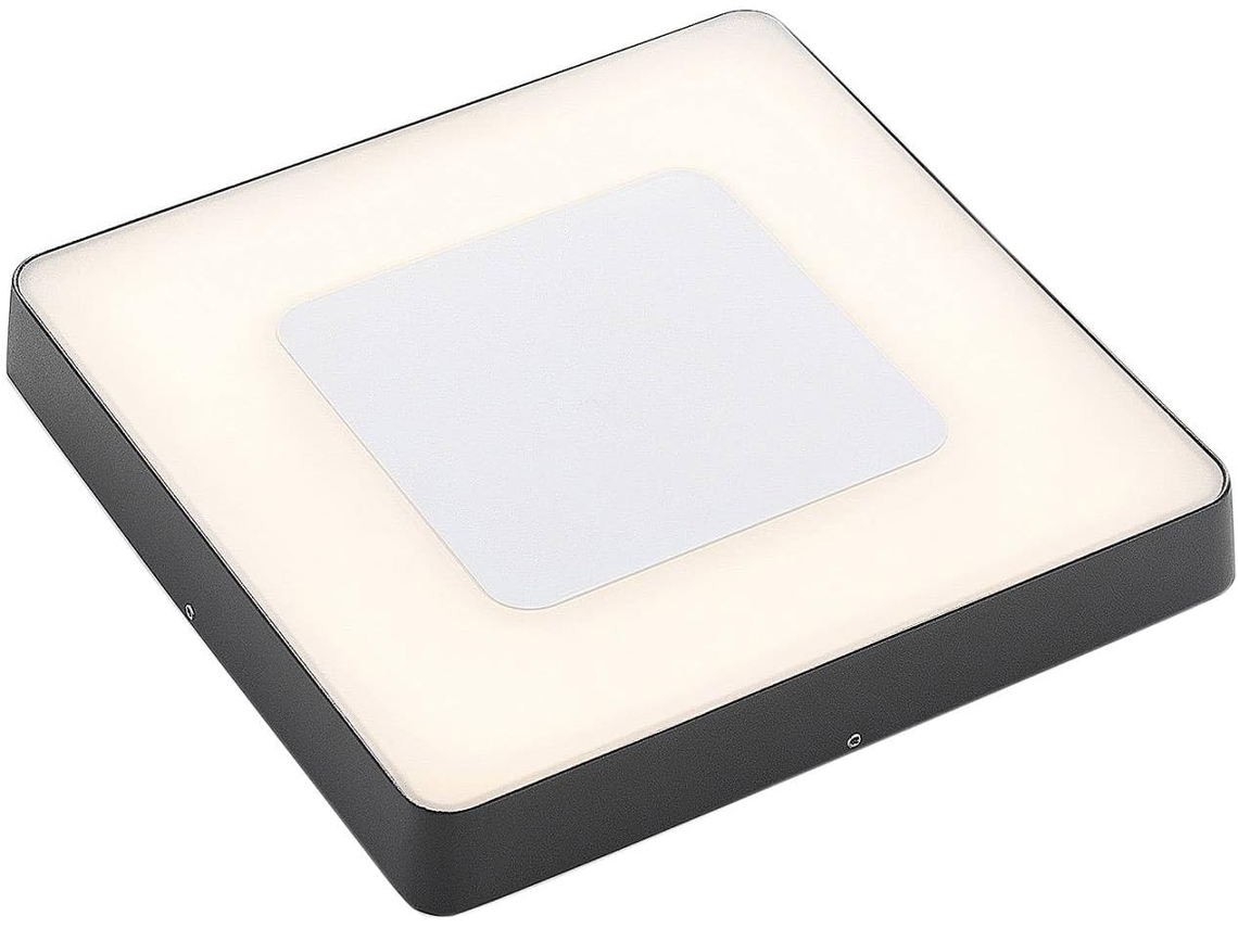 Lucande Candeeiro Led De Teto Exterior Branco E Preto