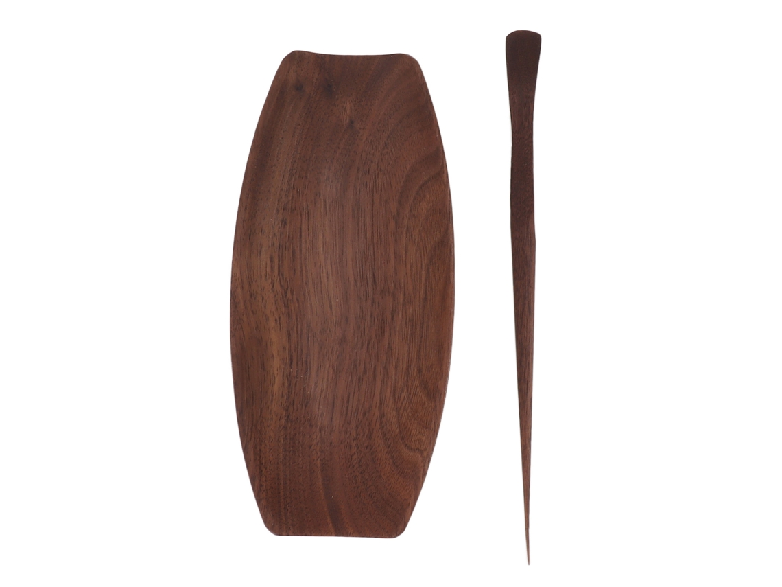 Eyf conjunto Acessórios Cerimônia Chá Chinês Colher e Concha de Madeira Walnut