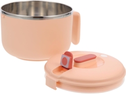 Conjunto De Tigela Para Macarrão Instantâneo Garneck 1200ml Em Aço Inoxidável Com Tampa E Alça, Resistente A Deformações