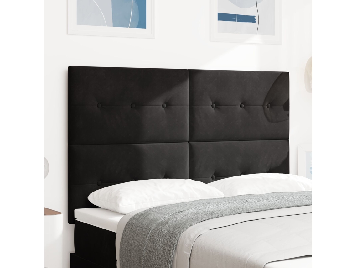Cabeceira Tufted Botões Preta 160 Cm Veludo Lovely Home
