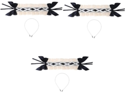 Conjunto De 3 Faixas De Cabelo Pretas Com Renda - Acessório De Cabelo Elegante Para Sair E Eventos Especiais.