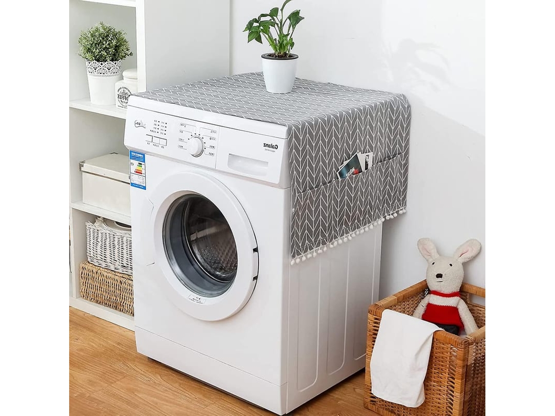 Capa De Po Para Máquina De Lavar E Geladeira Com Bolsos De Armazenamento 130x55cm